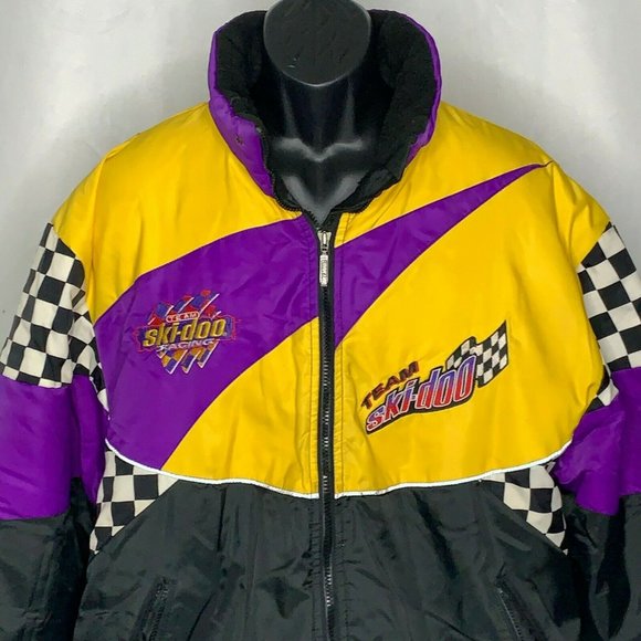 Vintage 90s Ski Doo Racing Team Jacket XXL Purple - Picture 2 of 10